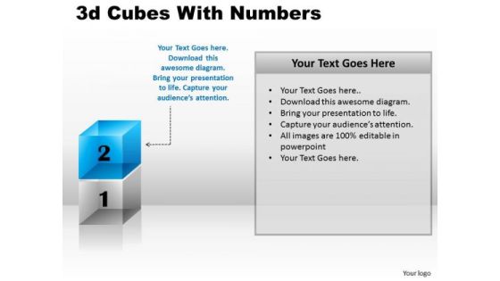 Sales Diagram 3d Cubes With Numbers Marketing Diagram