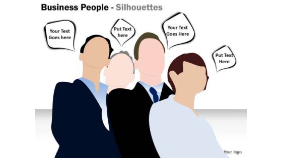 Sales Diagram Business People Silhouettes Business Framework Model