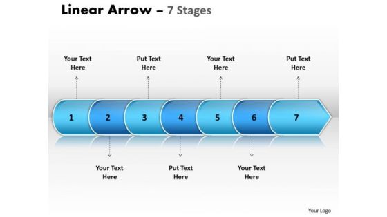 Sales Diagram Linear Arrow 7 Stages Business Diagram