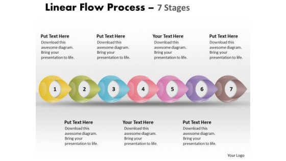 Sales Diagram Linear Flow Process 7 Stages Marketing Diagram