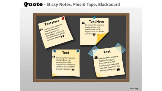 Sales Diagram Stick On Notes With Quotes Business Framework Model