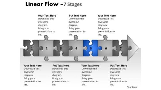 Sales Ppt Background Linear Flow 7 Stages Style1 Business Management PowerPoint 6 Graphic