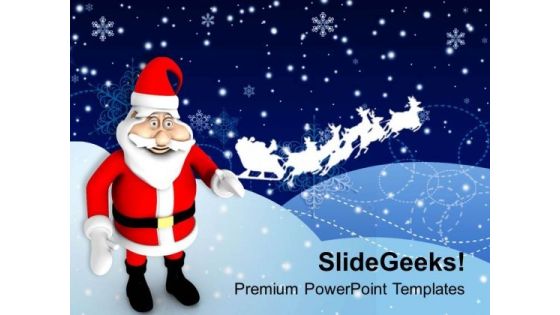 Santa Clause Coming Christmas Eve PowerPoint Templates Ppt Backgrounds For Slides 1212