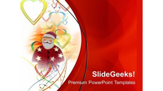 Santa Clause With Red Color Theme PowerPoint Templates Ppt Backgrounds For Slides 0613