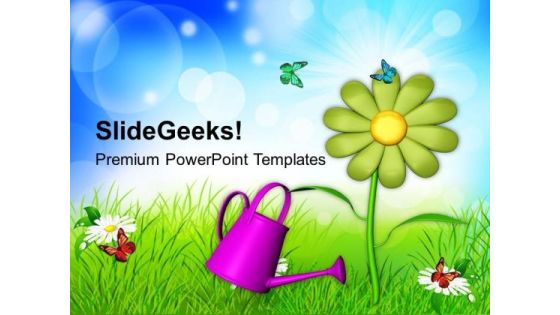 Save The Plant With Water PowerPoint Templates Ppt Backgrounds For Slides 0613