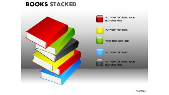 School Books Piled Up PowerPoint Ppt Templates
