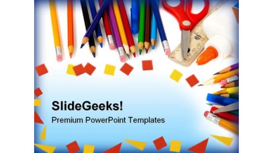 School Supplies Education PowerPoint Template 1010 School Supplies Education PowerPoint Template 1010