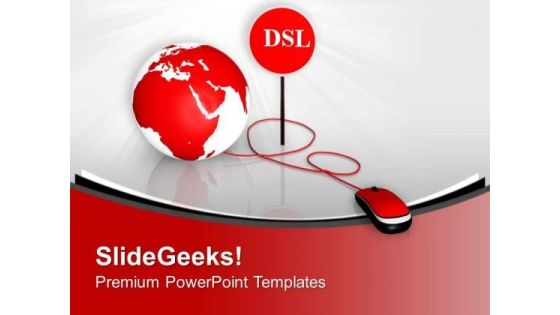 Secure Your Pc With Dsl PowerPoint Templates Ppt Backgrounds For Slides 0413