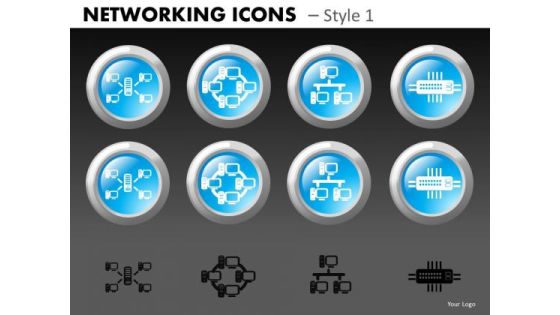Server Networking Icons PowerPoint Slides
