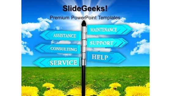 Service Support Signpost PowerPoint Templates And PowerPoint Themes 1012 Service Support Signpost PowerPoint Templates And PowerPoint Themes 1012