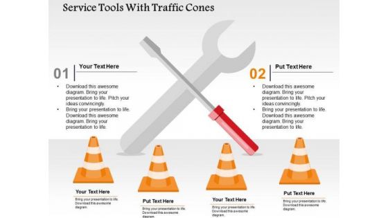 Service Tools With Traffic Cones PowerPoint Templates Service Tools With Traffic Cones PowerPoint Templates