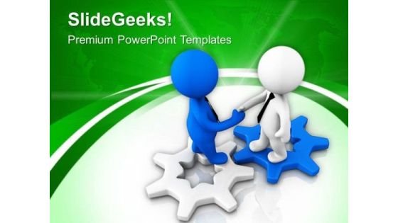 Shake Hands On Gear Process PowerPoint Templates Ppt Backgrounds For Slides 0713 Shake Hands On Gear Process PowerPoint Templates Ppt Backgrounds For Slides 0713