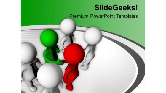Shake Hands With Team Leader PowerPoint Templates Ppt Backgrounds For Slides 0713 Shake Hands With Team Leader PowerPoint Templates Ppt Backgrounds For Slides 0713