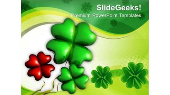 Shamrock Symbol Leafed Celebration PowerPoint Templates Ppt Backgrounds For Slides 0313 Shamrock Symbol Leafed Celebration PowerPoint Templates Ppt Backgrounds For Slides 0313