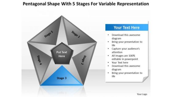 Shape With 5 Stages For Variable Representation Business Plan PowerPoint Slides Shape With 5 Stages For Variable Representation Business Plan PowerPoint Slides