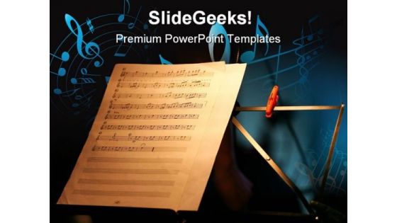 Sheet Music Entertainment PowerPoint Templates And PowerPoint Backgrounds 0711 Sheet Music Entertainment PowerPoint Templates And PowerPoint Backgrounds 0711
