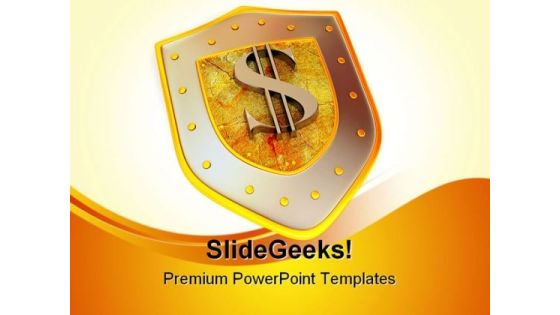 Shield Dollar Business PowerPoint Background And Template 1210 Shield Dollar Business PowerPoint Background And Template 1210
