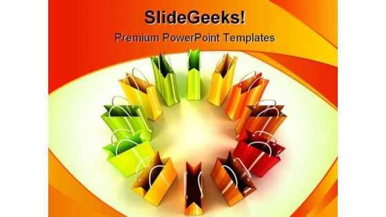 Shopping Bags Entertainment PowerPoint Template 0910