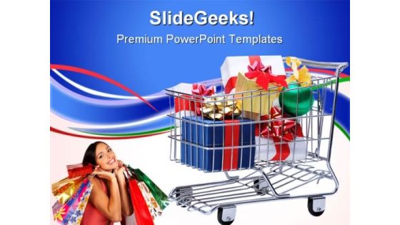 Shopping Cart With Presents Sales PowerPoint Templates And PowerPoint Backgrounds 0711 Shopping Cart With Presents Sales PowerPoint Templates And PowerPoint Backgrounds 0711