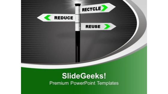 Signposts Of Recycling Concept PowerPoint Templates Ppt Backgrounds For Slides 0713
