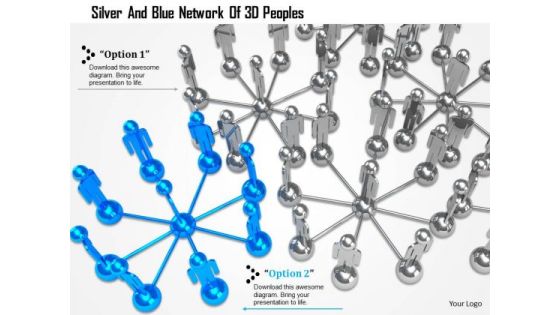 Silver And Blue Network Of 3d Peoples Ppt Graphics Icons