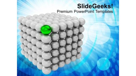 Silver Balls Forming Cubes Green Leader PowerPoint Templates Ppt Backgrounds For Slides 0113 Silver Balls Forming Cubes Green Leader PowerPoint Templates Ppt Backgrounds For Slides 0113