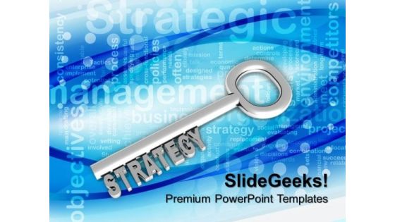 Silver Key With Word Strategy Business PowerPoint Templates And PowerPoint Themes 1012