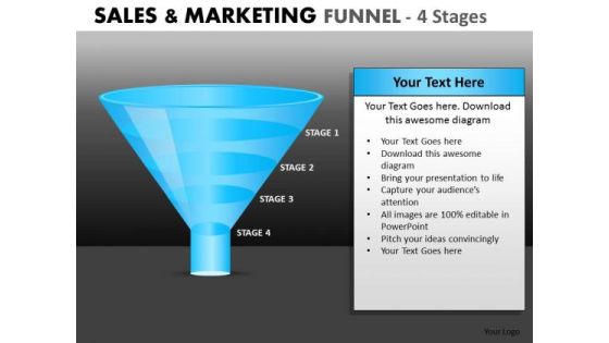 Simple 4 Stage Conversion Funnel For PowerPoint Presentations Simple 4 Stage Conversion Funnel For PowerPoint Presentations