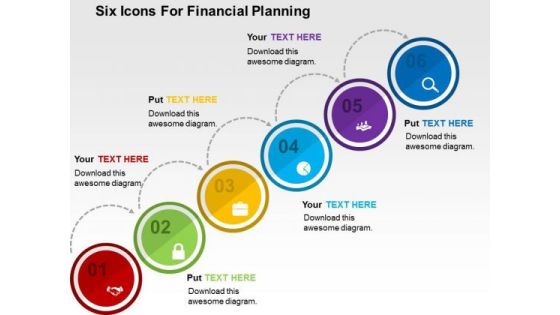 Six Icons For Financial Planning PowerPoint Template Six Icons For Financial Planning PowerPoint Template