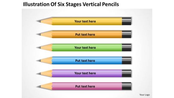 Six Stages Vertical Pencils Business Plan Examples For New PowerPoint Templates Six Stages Vertical Pencils Business Plan Examples For New PowerPoint Templates