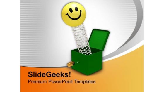 Smiley Coming Out Of Green Box Happiness PowerPoint Templates Ppt Backgrounds For Slides 0213 Smiley Coming Out Of Green Box Happiness PowerPoint Templates Ppt Backgrounds For Slides 0213
