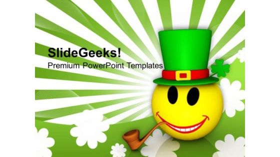 Smiley Emoticon With Hat St Patricks Day PowerPoint Templates Ppt Backgrounds For Slides 0313 Smiley Emoticon With Hat St Patricks Day PowerPoint Templates Ppt Backgrounds For Slides 0313