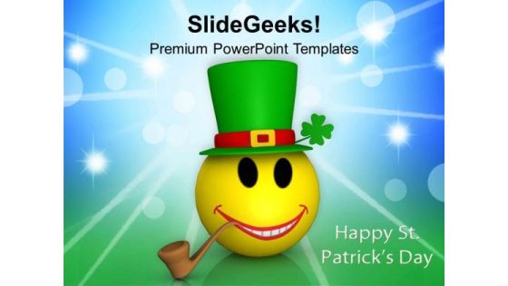 Smiling Emoticon Abstract Patricks Day PowerPoint Templates Ppt Backgrounds For Slides 0313 Smiling Emoticon Abstract Patricks Day PowerPoint Templates Ppt Backgrounds For Slides 0313