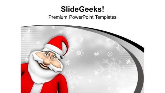 Smiling Santa Claus Christmas Festival PowerPoint Templates Ppt Backgrounds For Slides 0113