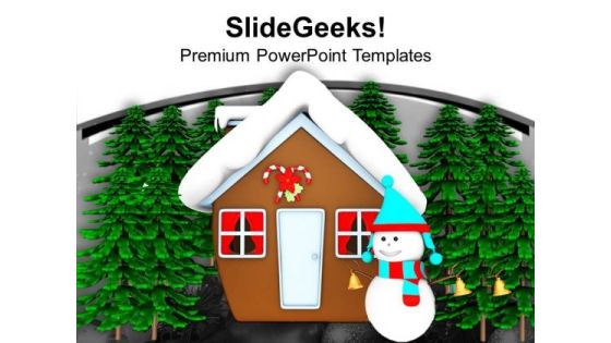 Snow Man Hut Standing With Christmas Tree PowerPoint Templates Ppt Backgrounds For Slides 1212 Snow Man Hut Standing With Christmas Tree PowerPoint Templates Ppt Backgrounds For Slides 1212