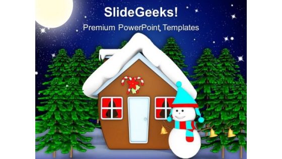 Snow Man Hut With Snow Man Trees PowerPoint Templates Ppt Backgrounds For Slides 1212 Snow Man Hut With Snow Man Trees PowerPoint Templates Ppt Backgrounds For Slides 1212