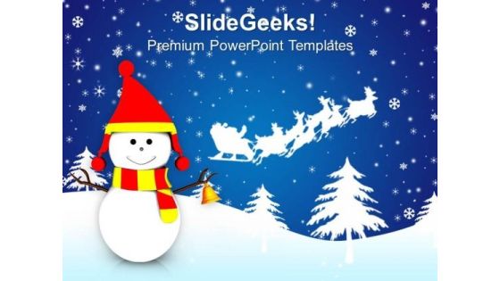 Snowman And Santa Sleigh Christmas Background PowerPoint Templates Ppt Backgrounds For Slides 1212 Snowman And Santa Sleigh Christmas Background PowerPoint Templates Ppt Backgrounds For Slides 1212