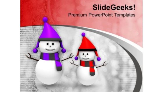 Snowman In Purple And Red PowerPoint Templates Ppt Backgrounds For Slides 0113 Snowman In Purple And Red PowerPoint Templates Ppt Backgrounds For Slides 0113