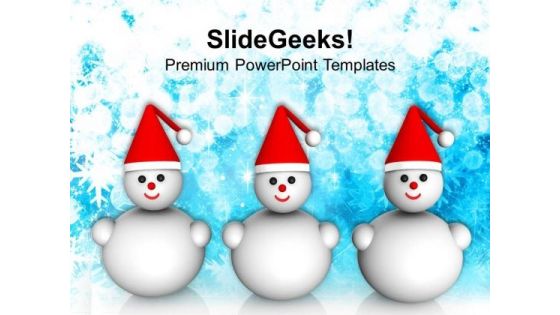 Snowman On Winter Abstract Background PowerPoint Templates Ppt Background For Slides 1112