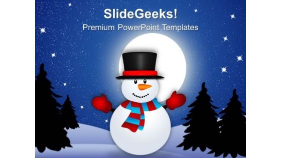 Snowman Waving Hands Holidays PowerPoint Templates Ppt Backgrounds For Slides 1112 Snowman Waving Hands Holidays PowerPoint Templates Ppt Backgrounds For Slides 1112