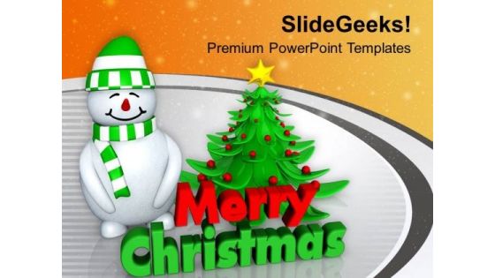 Snowman With Christmas Tree Abstract PowerPoint Templates Ppt Backgrounds For Slides 0113 Snowman With Christmas Tree Abstract PowerPoint Templates Ppt Backgrounds For Slides 0113