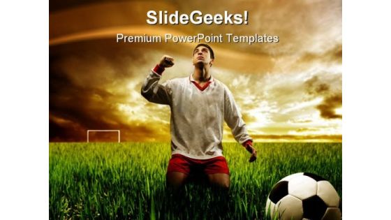 Soccer Player Sports PowerPoint Template 0910