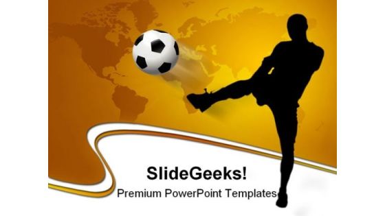 Soccer Player With World Map Game PowerPoint Themes And PowerPoint Slides 0211
