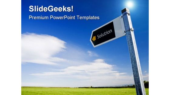 Solution Direction Sign Symbol PowerPoint Themes And PowerPoint Slides 0911