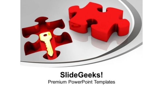 Solution Key Under Puzzle Problem PowerPoint Templates Ppt Backgrounds For Slides 0113