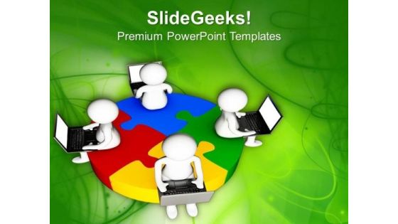 Solve Problems With Team Help And Technology PowerPoint Templates Ppt Backgrounds For Slides 0613
