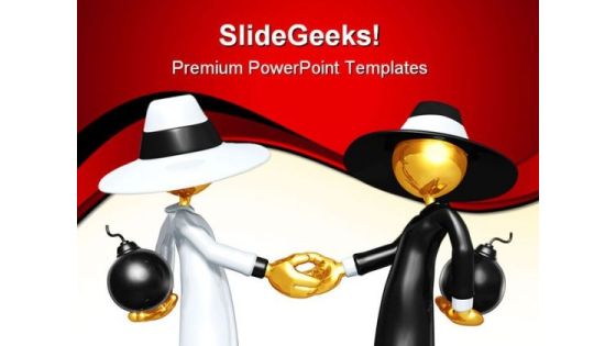 Spy Games Handshake PowerPoint Themes And PowerPoint Slides 0811