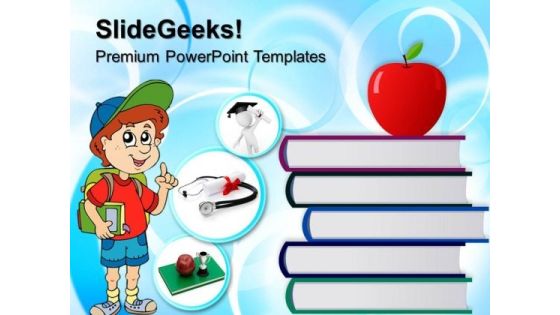 Stack Of Books And Red Apple Education PowerPoint Templates And PowerPoint Themes 0712 Stack Of Books And Red Apple Education PowerPoint Templates And PowerPoint Themes 0712