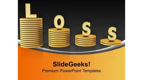 Stack Of Gold Coins With Loss Failure PowerPoint Templates Ppt Backgrounds For Slides 0313 Stack Of Gold Coins With Loss Failure PowerPoint Templates Ppt Backgrounds For Slides 0313