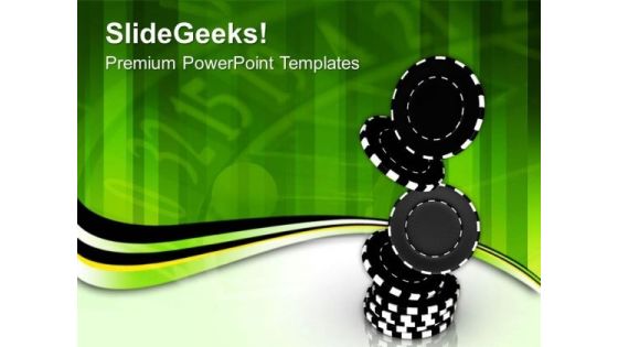 Stacked Casino Chips For Gambling PowerPoint Templates Ppt Backgrounds For Slides 0513